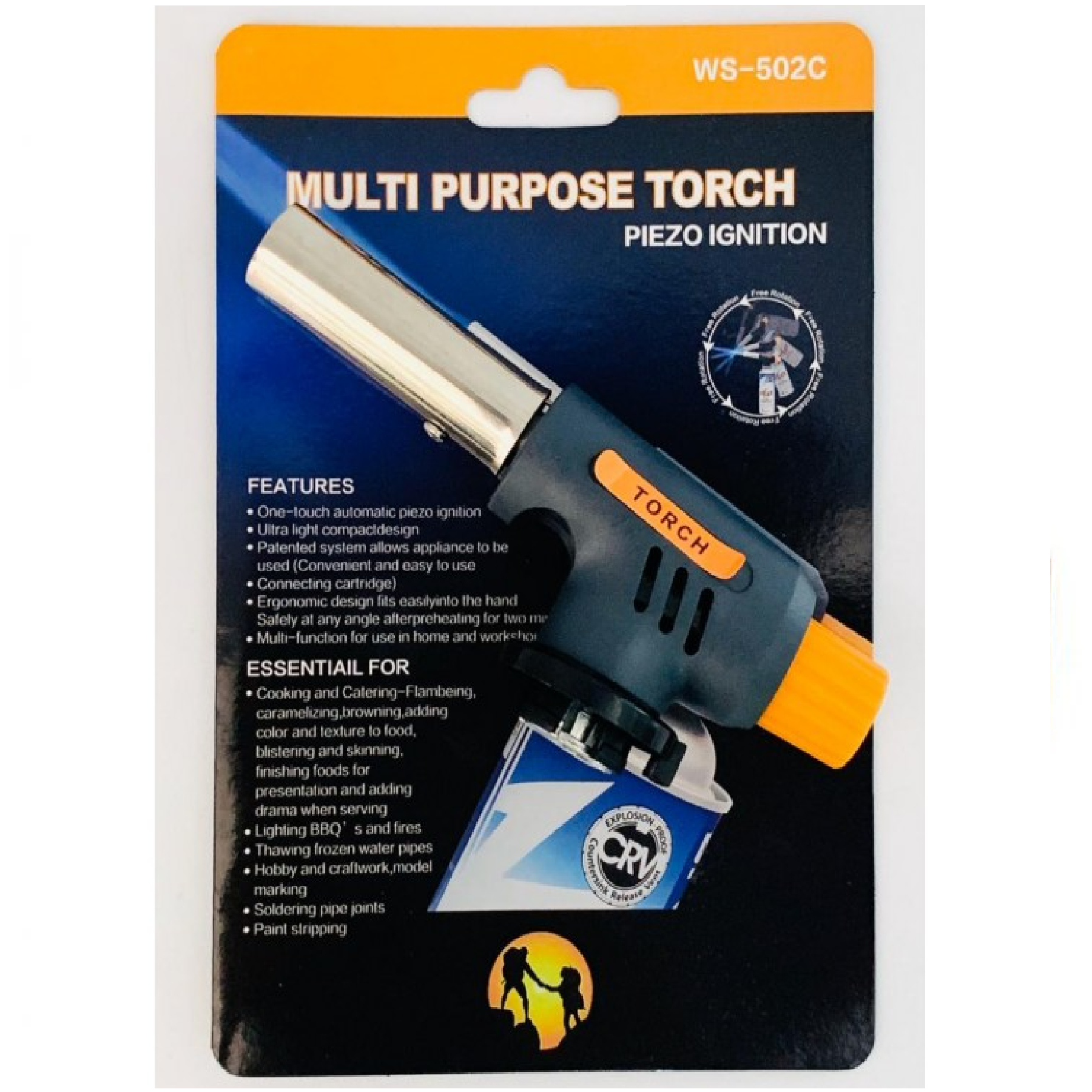 MULTIPURPOSE Fire Torch Piezo Ignition WS-502C